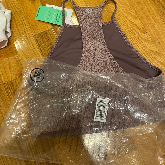 Forever 21 purple jacquard print active sports bra crop top athletic racerback - Picture 6 of 8